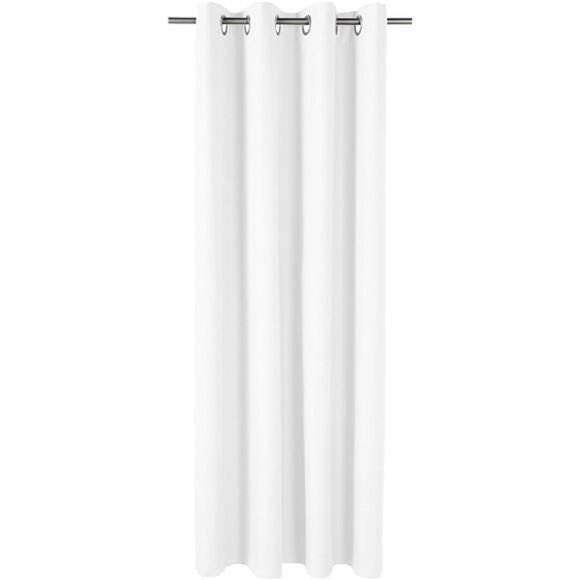 Room Darkening Blackout Window Curtain with Grommets, 52 x 63 Inches, White - Picture 3 of 8